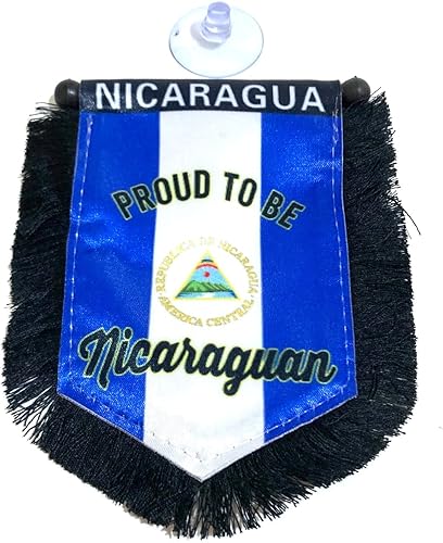 Miniatura 3 de Bandera de coche de Nicaragua banderas nicaragüenses para accesorios adhesivos adhesivos espejo retrovisor mini banner accesorio de calidad