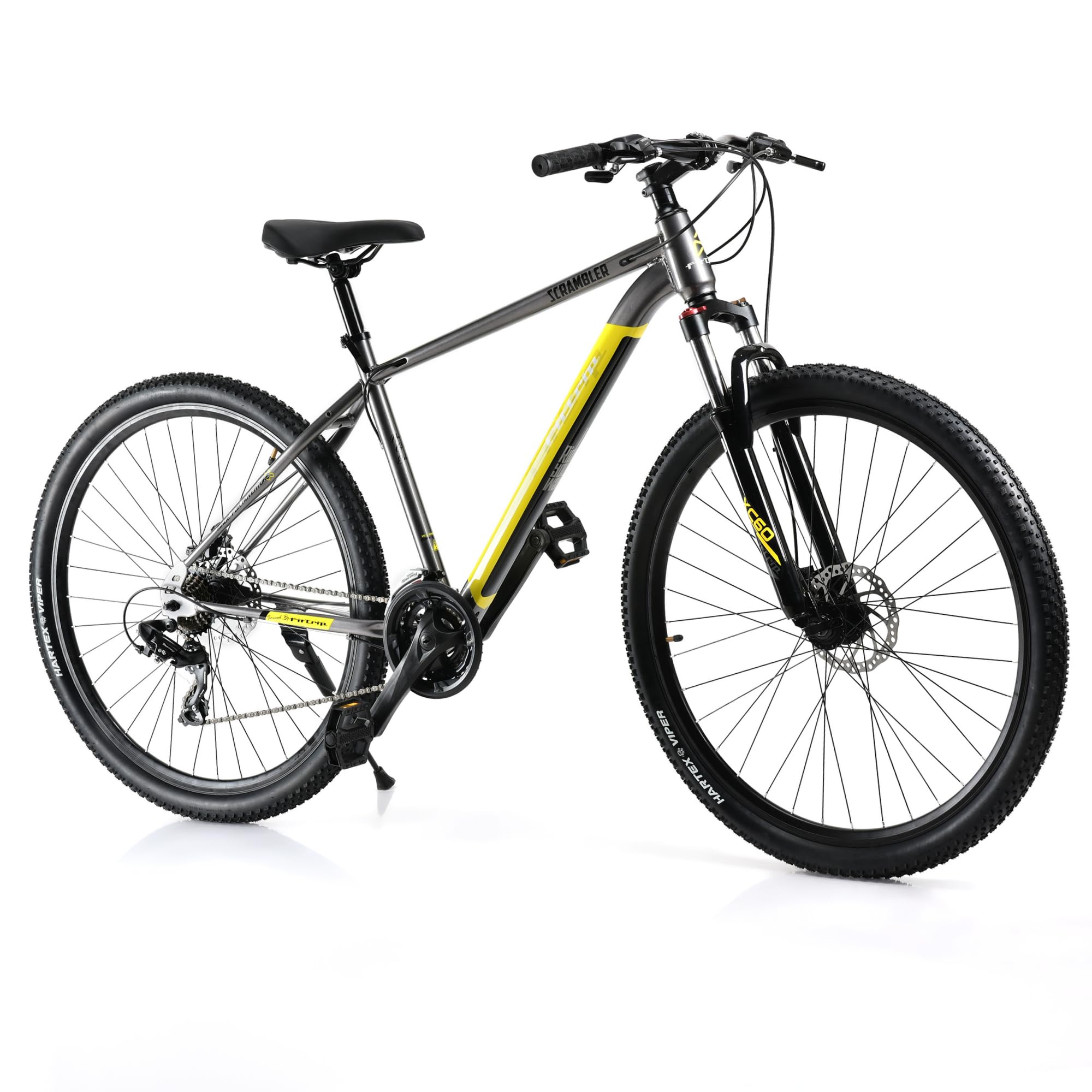 FitTrip Scrambler 27.5T MTB Cycle for Men with Gear & Disc Brake | Gear Cycle for Adults with 21 Speed Shimano Gearset | QC Tested 1030 Frame | Lockout Suspension | Fully Fitted (LiquidMetal-Yellow)-image-38
