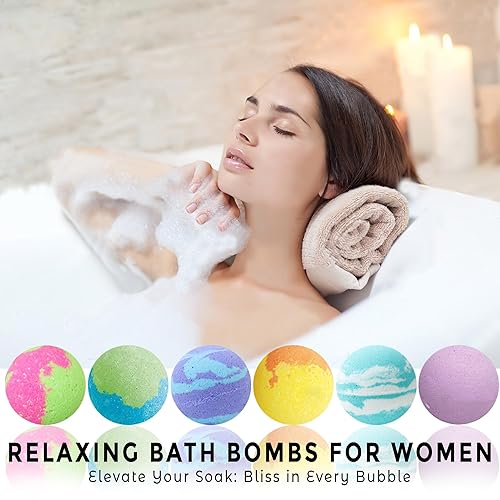 Miniatura 4 de Bombas de baño para mujer, relajantes con mensajes inspiradores, 12 bombas de baño naturales y orgánicas con aceites esenciales y manteca de karité