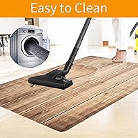 Vista 111 de Teal Hardwood Floor Desk Chair Mat, Painted Wood Board Horizontal Lines Birthdays Easter Holiday Print Backdrop Image, Protects Hardwood Floor Under