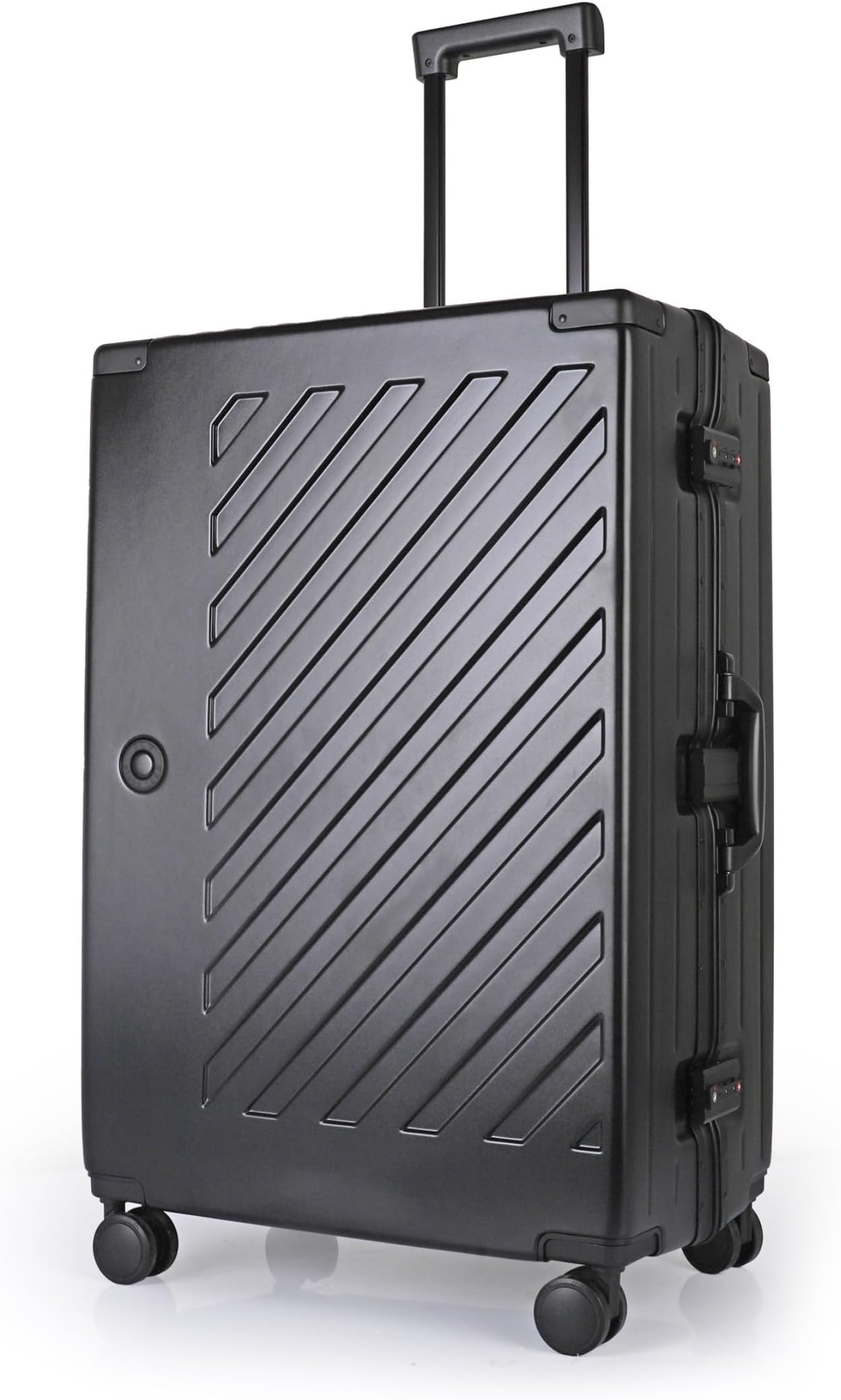 – Zipperless Polycarbonate Suitcase – Hard Shell Large Check-in Luggage with Dual TSA Locks, Silent Spinner Wheels & Aluminium Alloy Handle (28-Inch, Black)