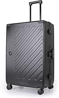 Zipperless Polycarbonate Suitcase – Hard Shell Large Check-in Luggage with Dual TSA Locks, Silent Spinner Wheels & Aluminium Alloy Handle (28-Inch, Black)