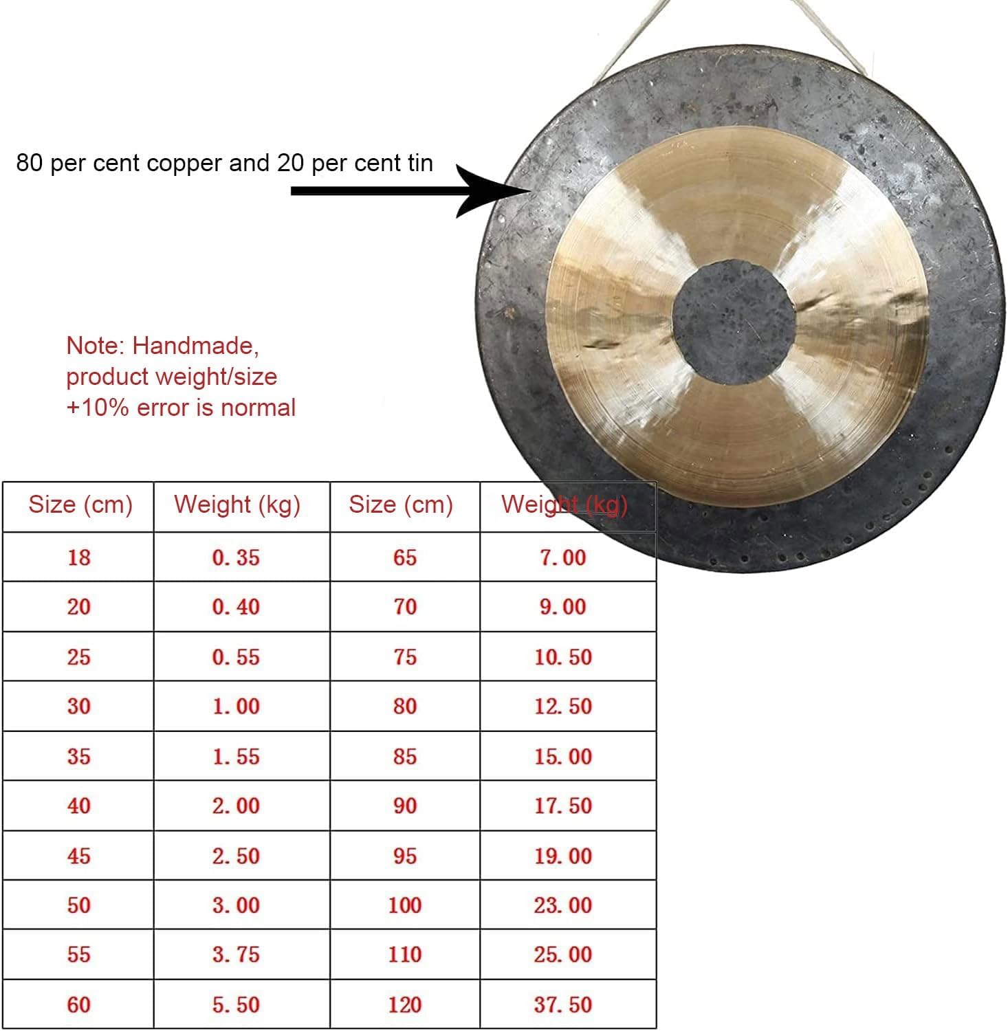 Gong Wood Chau Gong – tradizionale batterista cinese Feng Shui Gong per grandi canzoni, ideale per meditazione, relax e decorazione della casa