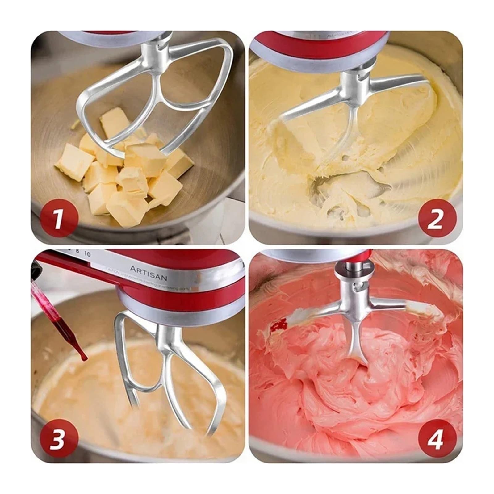 Genérico Compatible con KitchenAid, 5Qt Batidor Y Gancho