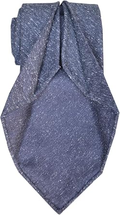 Made in Italy Mens Plain Seven Folds Handmade Tie, Untipped,Shantung Silk