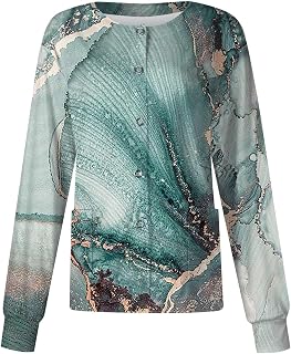 Scrub Jacket for Women Long Sleeve Oversized Crewneck Working Cute Nurse Uniform with Pocket