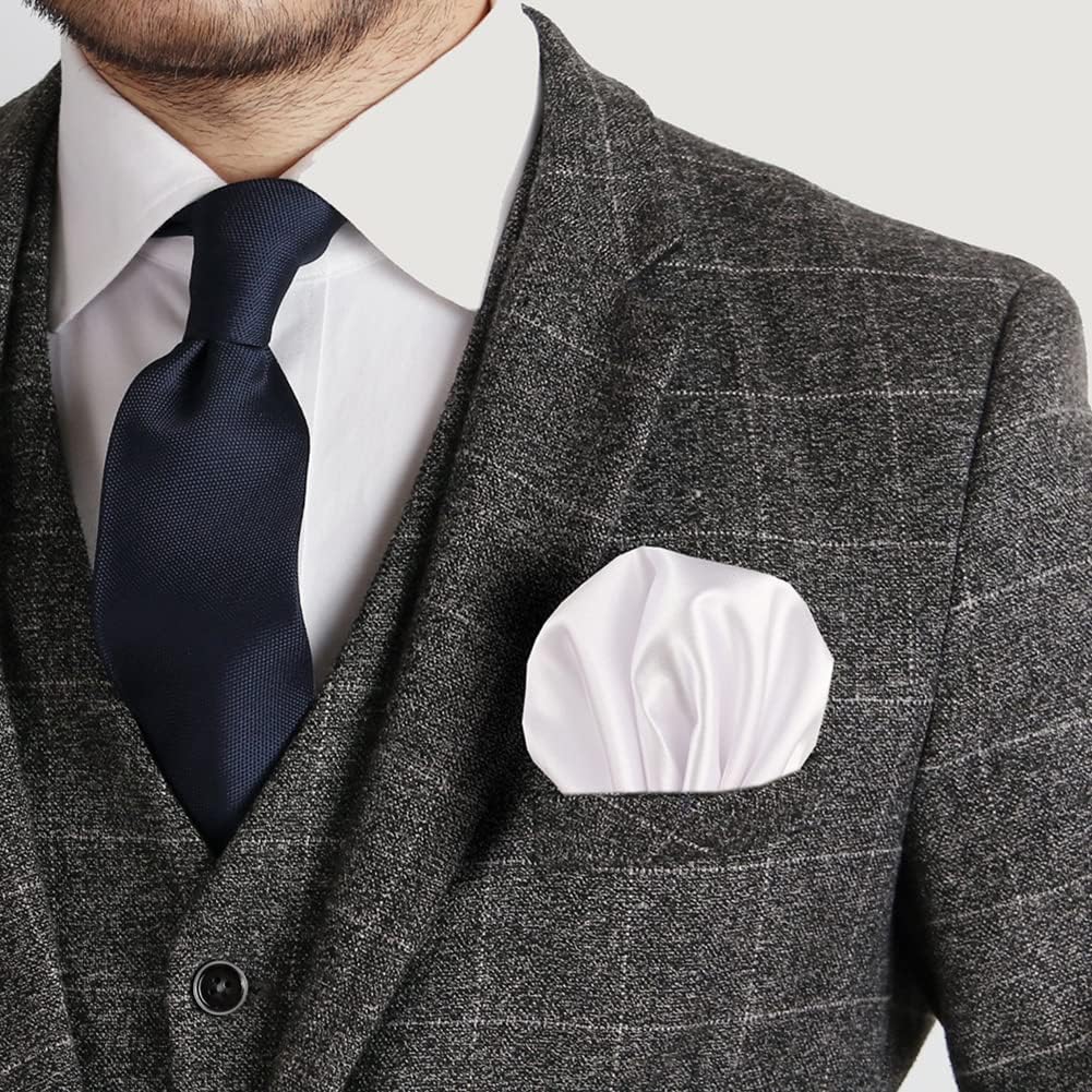 10 Pcs Mens Pocket Squares Satin Handkerchiefs Colorful Hankies Solid Color Pocket Squares Suit Pocket Handkerchiefs