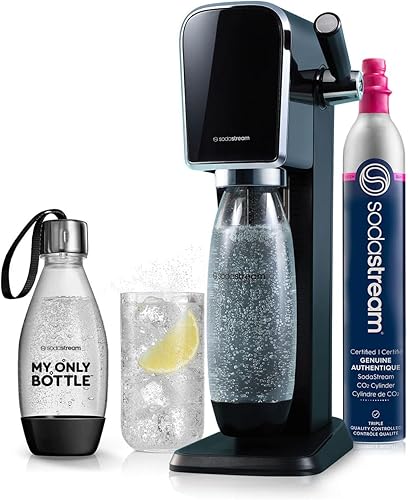 SodaStream Art - Fabricante de agua con gas (negro) con CO2 y dos botellas de carbonatación