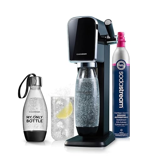 SodaStream - ART Sparkling Water Maker | STARTER KIT | CQC CO2 system | Includes 1x CO2 Cylinder, 1x32 & 1x16 Fl Oz Dishwasher Safe Bottles, 1x Bubly Flavor Drop | Combine with Pepsi Flavors | Black - Starter Kit - Black
