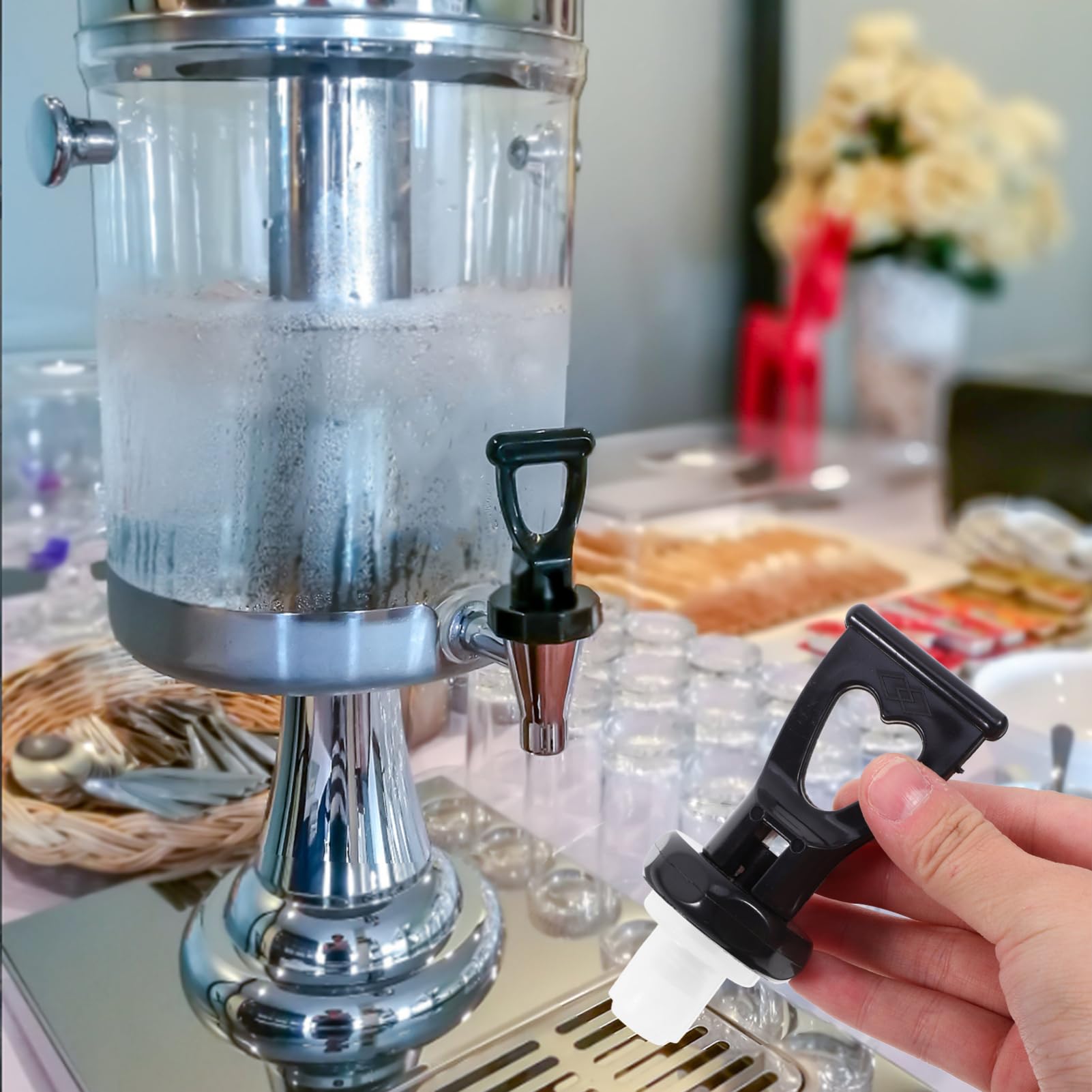 Rubinetto in Plastica per Dispenser Acqua Facile Installazione e Compatibilità, per Erogazione Bevande da Secchio Termico