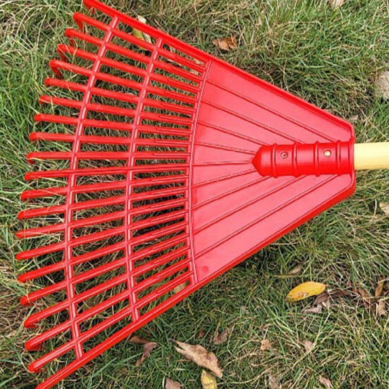 POPETPOP Gardening Rake Plastic Lawn Rake with 21 Tines for Efficient Leaf and Grass Removal Outdoor Yard Tool for Lawn Leveling and Garden Care