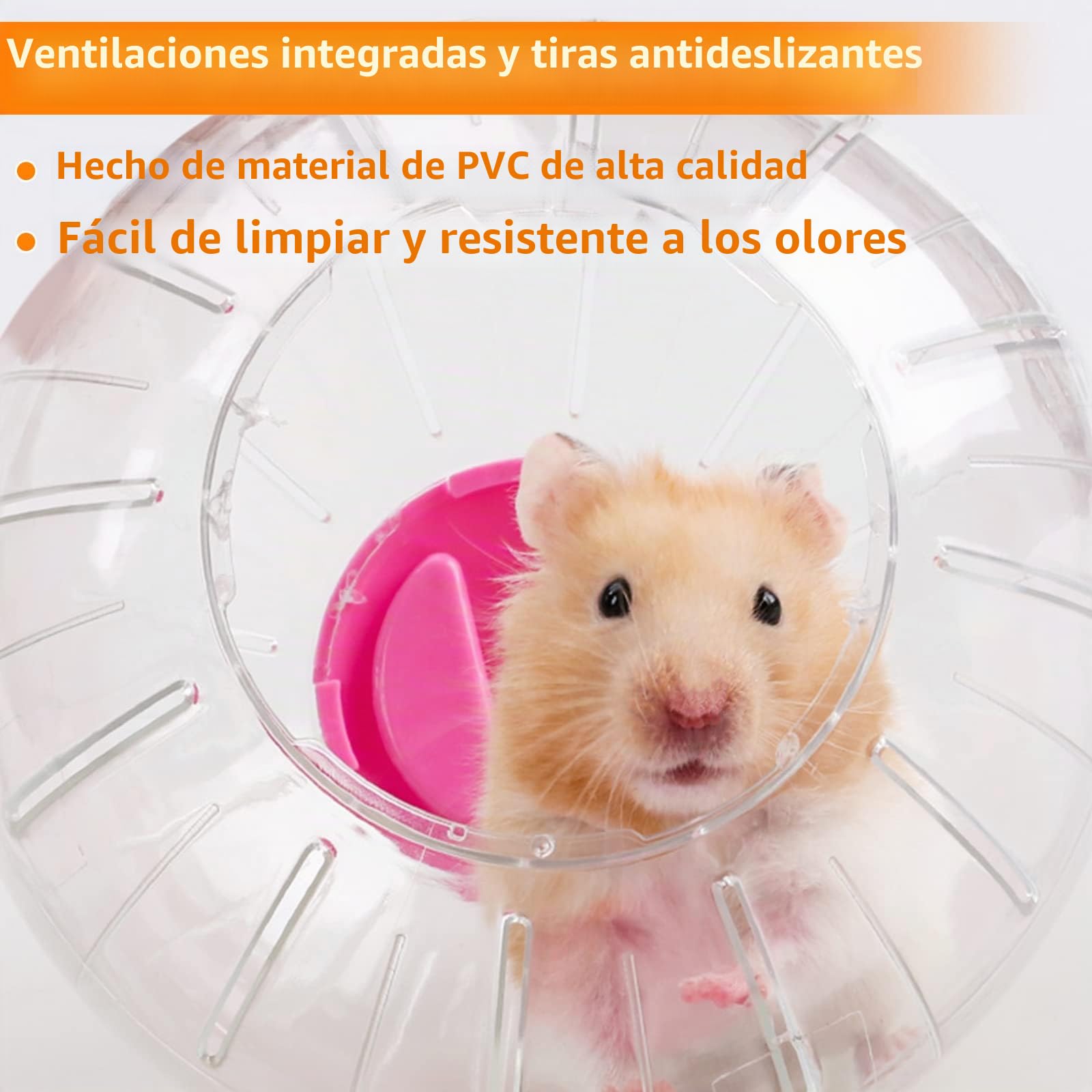 Pack De 2 Bolas De Ejercicio Transparentes Para Hámster INHEMING, De 12 Cm De Diámetro, Con Ventilación Y Cierre Seguro, Plástico No Tóxico, Colores Azul Y Rosa