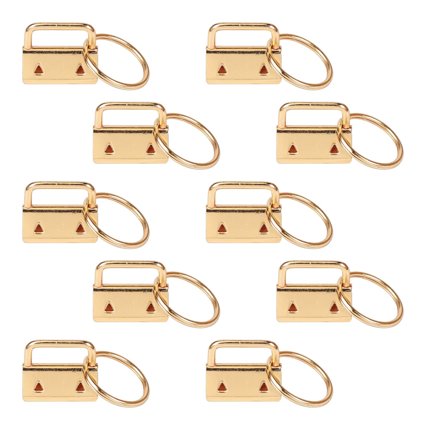 View 1 of 10 PCS Keychain Wristlet Hardware Set, 1 Inch Key Fob with Rings for DIY Bag Webbing, Lanyard & Wrist Strap Making Supplies (10pcs-Light Gold)