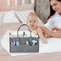 Vista 2 de PandaEar Baby Diaper Caddy Organizer, Portable Travel Diaper Organizer, Nursery Caddy Basket with Divided Design
