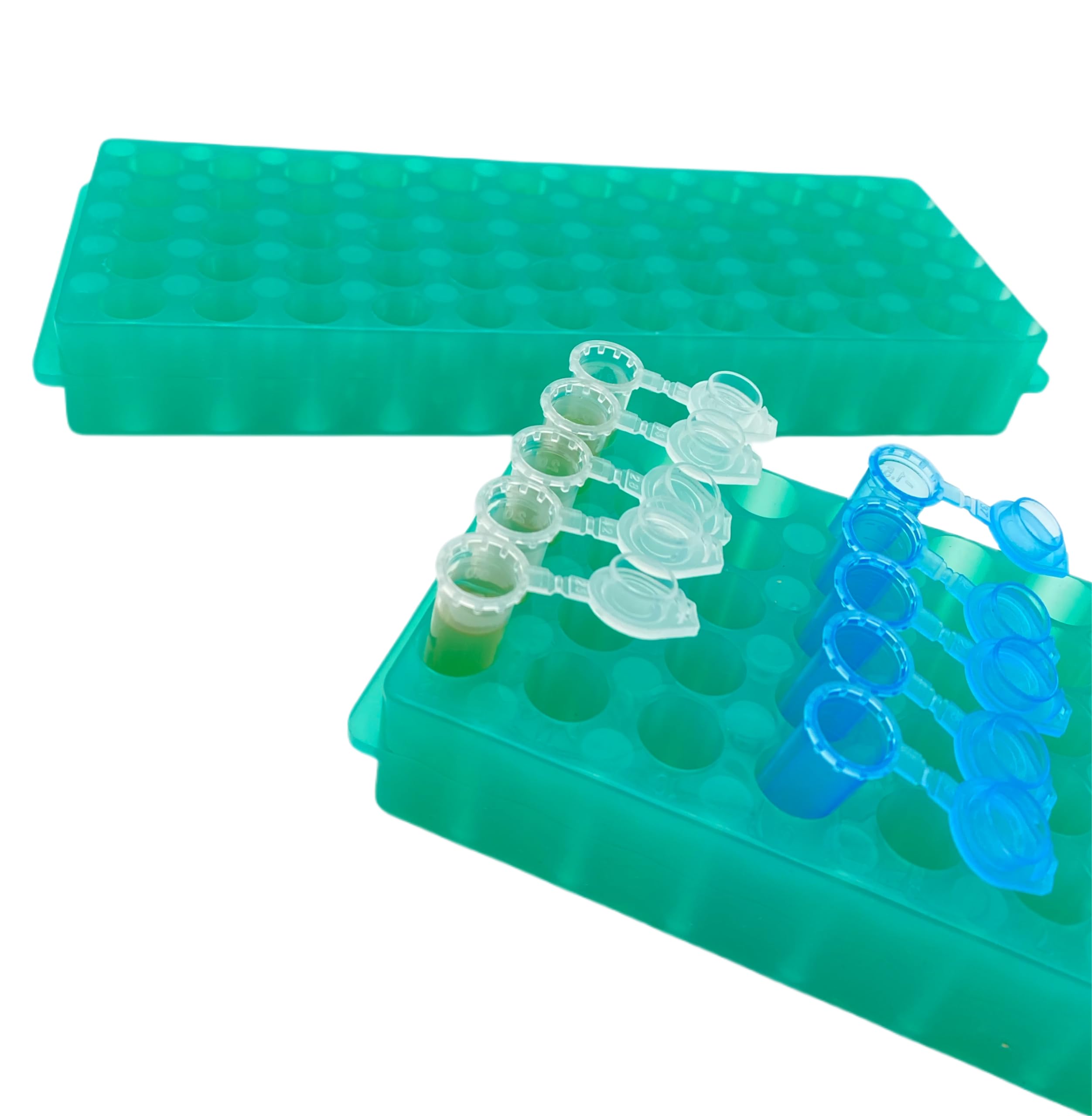 Tube Rack,Double-Sided Plate Centrifugal Pipe Rack,microcentrifuge Tube Rack,for 0.5ml-2ml Centrifugal Pipe, 60 Holes,1Pcs(Green)