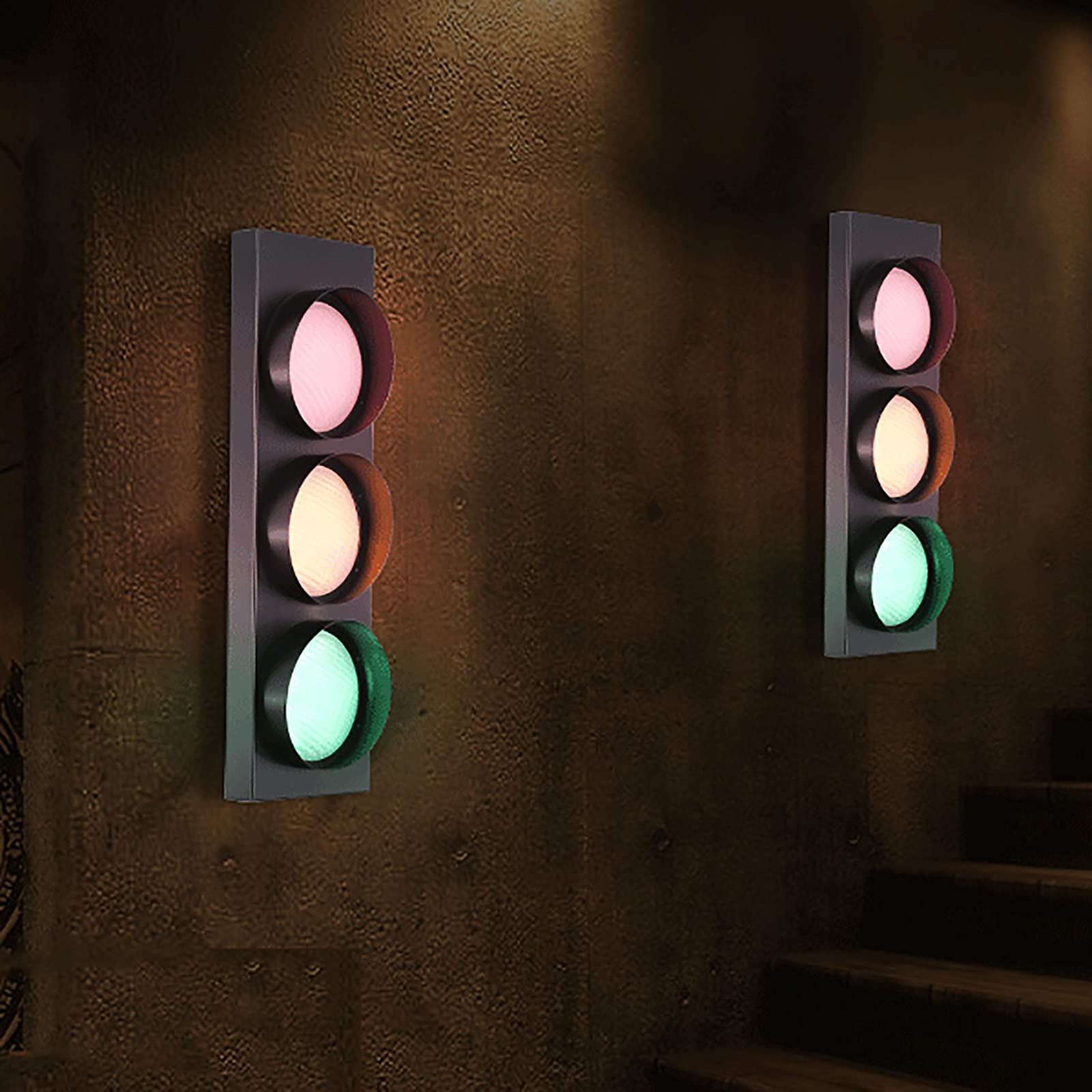 Lámpara de Pared LED Industrial con Control Remoto, decoración de semáforo, decoración para Fiestas temáticas en el hogar y el Garaje.