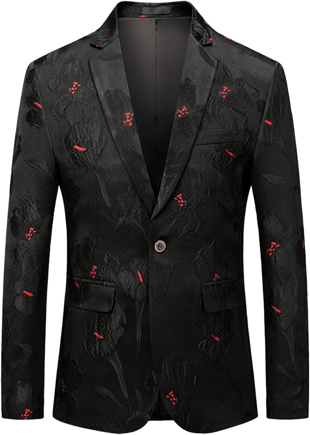 UNINUKOO Mens Floral Blazer Jacket Slim Fit Paisley Tuxedo Suit Party Dress Wedding Sport Coat for Men