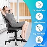 Car Seat Cushion and Lumbar Support Pillow Memory Foam Desk Chair Cushion Back Support for Automotive Seat Driver, Travel, Office Chair, Leg and Back Pain Relief, Washable and Adjustable Strap, Black
