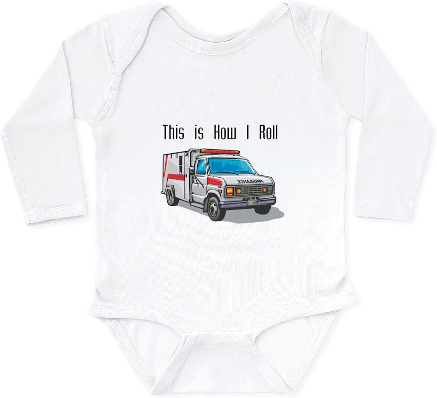 CafePress How I Roll (Ambulance) Long Sleeve Infant Bodysuit Cute Long Sleeve Infant Baby Bodysuit Romper