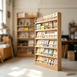 Organizador de Almacenamiento Libros Madera Maciza Independiente for Montaje en Pared, Estante exhibición Frontal for revistas, arreglos for el hogar, Dormitorio y la Oficina(23.62in)