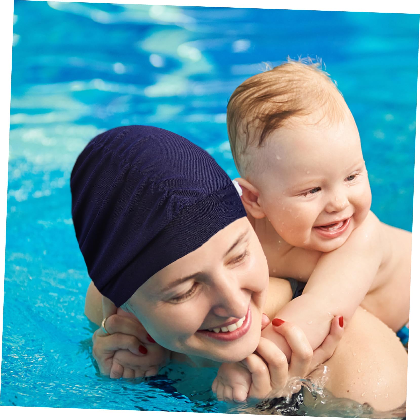 SUPVOX Gorro De Baño Plisado para Los De Natación Gorro De Baño Mujer Tapa Clip De Nariz para Nadar Gorros De Natacion Hombre Gorro De Ducha Nylon Blue