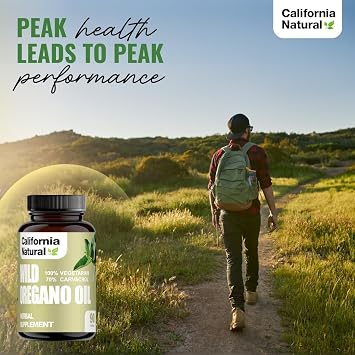 Wild Oregano Oil Vegetarian Soft Capsules - California Natural - Immune System & Digestive Support - Promote Gut Health & Healthy Digestion - 100% Vegetarian - 70% Carvacrol - Herbal 90 count