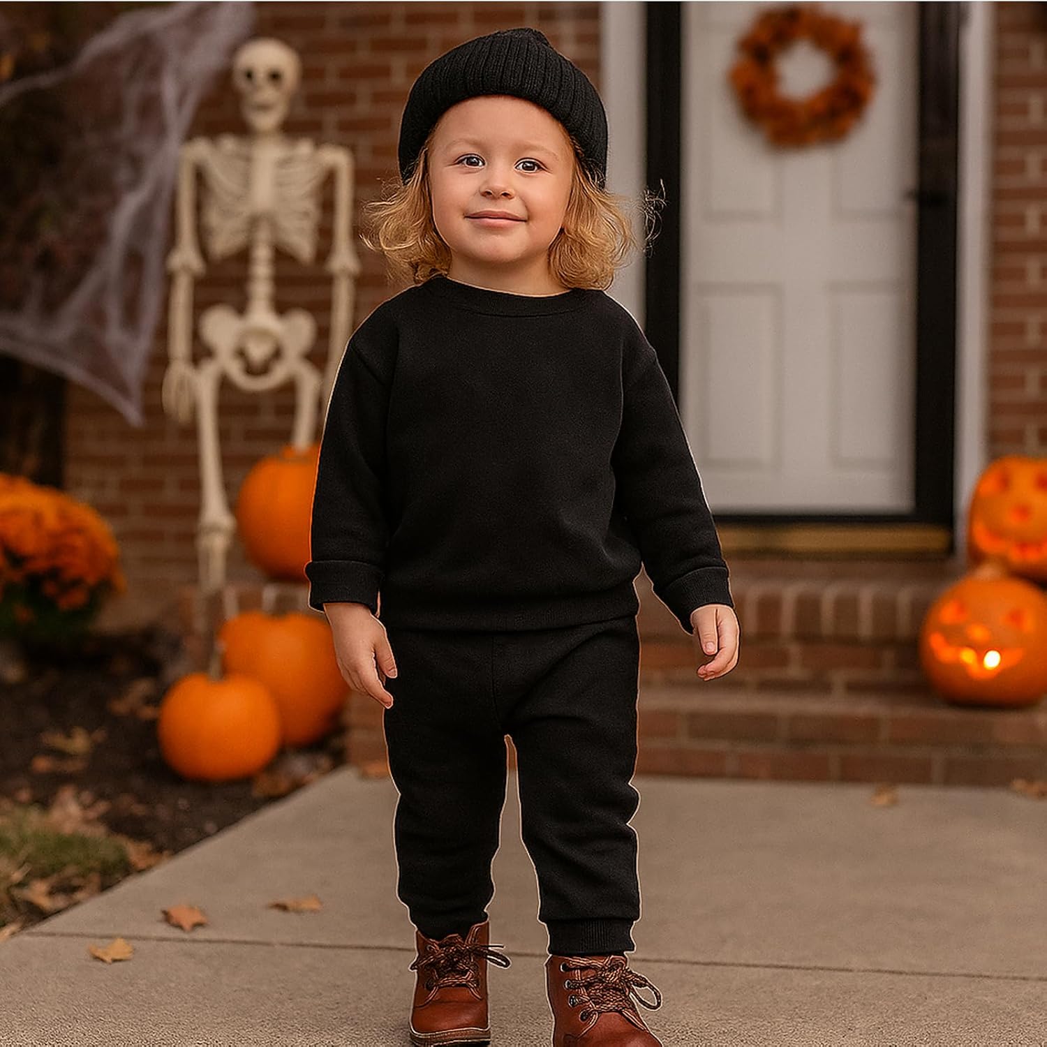 SOBOWO Toddler Baby Boy Clothes Winter Solid Long Sleeve Pullover Sweatshirt Pants 2Pcs Fall Outfits Sweatsuit Set 24M-6Y - Image 5