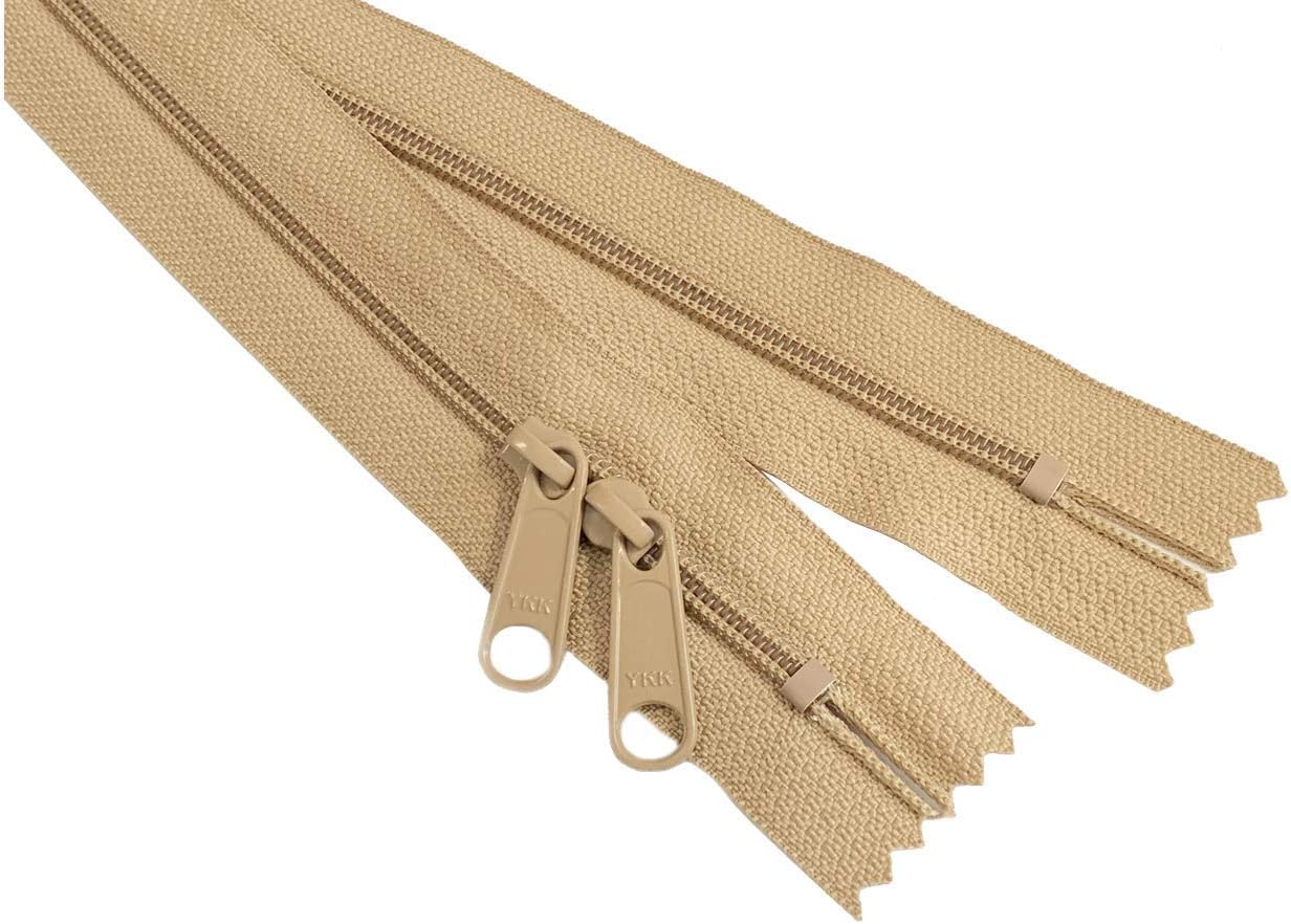 18 Pieces 30 Inches Double Slide Zipper YKK #4.5 Coil with Two Long Pull Head to Head Closed Ended on Both Sides 18 Assorted Colors - Made in USA