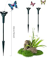 Vista 6 de Mariposa solar aleteante, 3 unidades, decoración solar de mariposa para jardín, mariposas voladoras, adornos de jardín al aire libre, luz solar