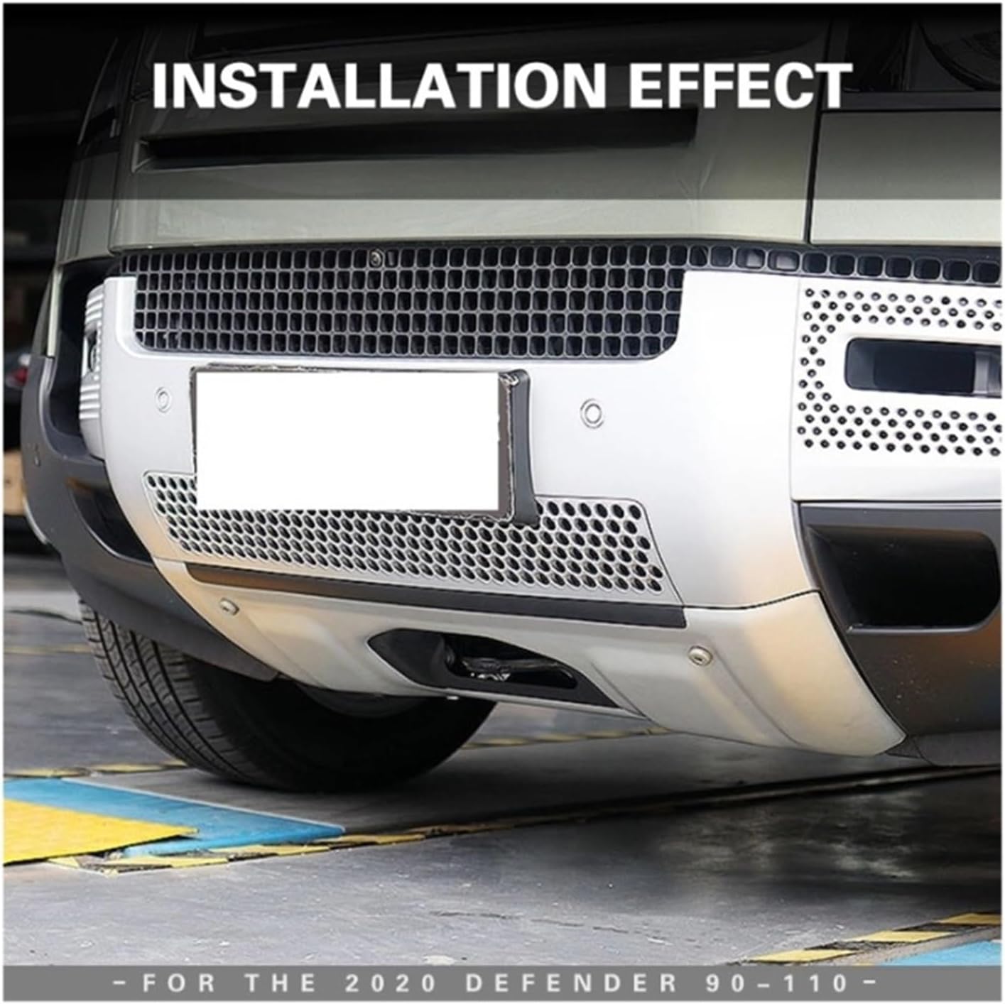 Car Other Exterior Accessories Front Bumper Guard Skid Plate Parts Compatible for Land-Rover 110 2020 Defender(Silver)