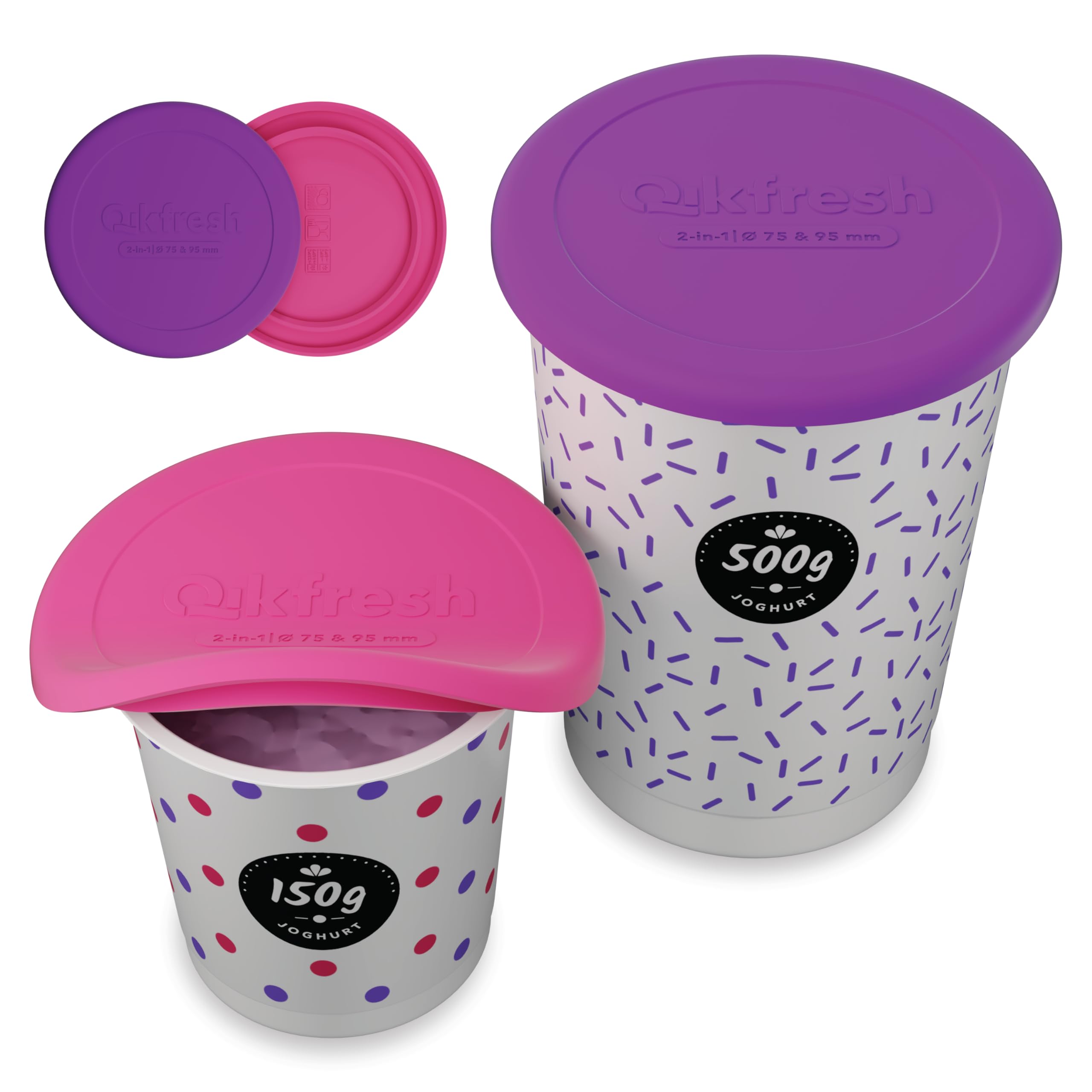Qikfreshreusable Silicone Lids For Yoghurt Cups Reusable Yoghurt
