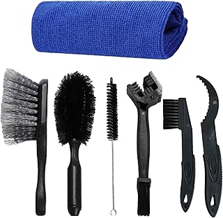 Car Washing Tool Set 7 Pieces Motorcycle Brush Set 6 Pieces with Wedge Chain Road Bicycle Cleaning Supplies Suitable for M...