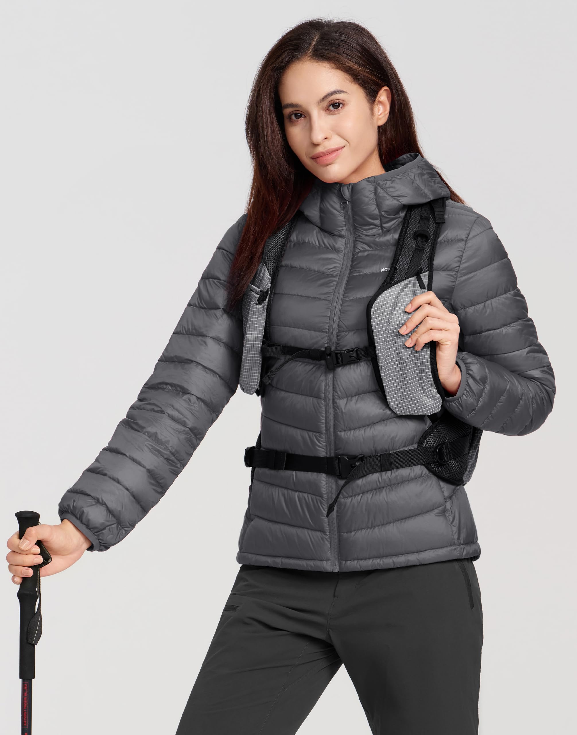 Pioneer Camp Piumino invernale da donna, ripiegabile, leggero, idrorepellente, trapuntato, con cappuccio