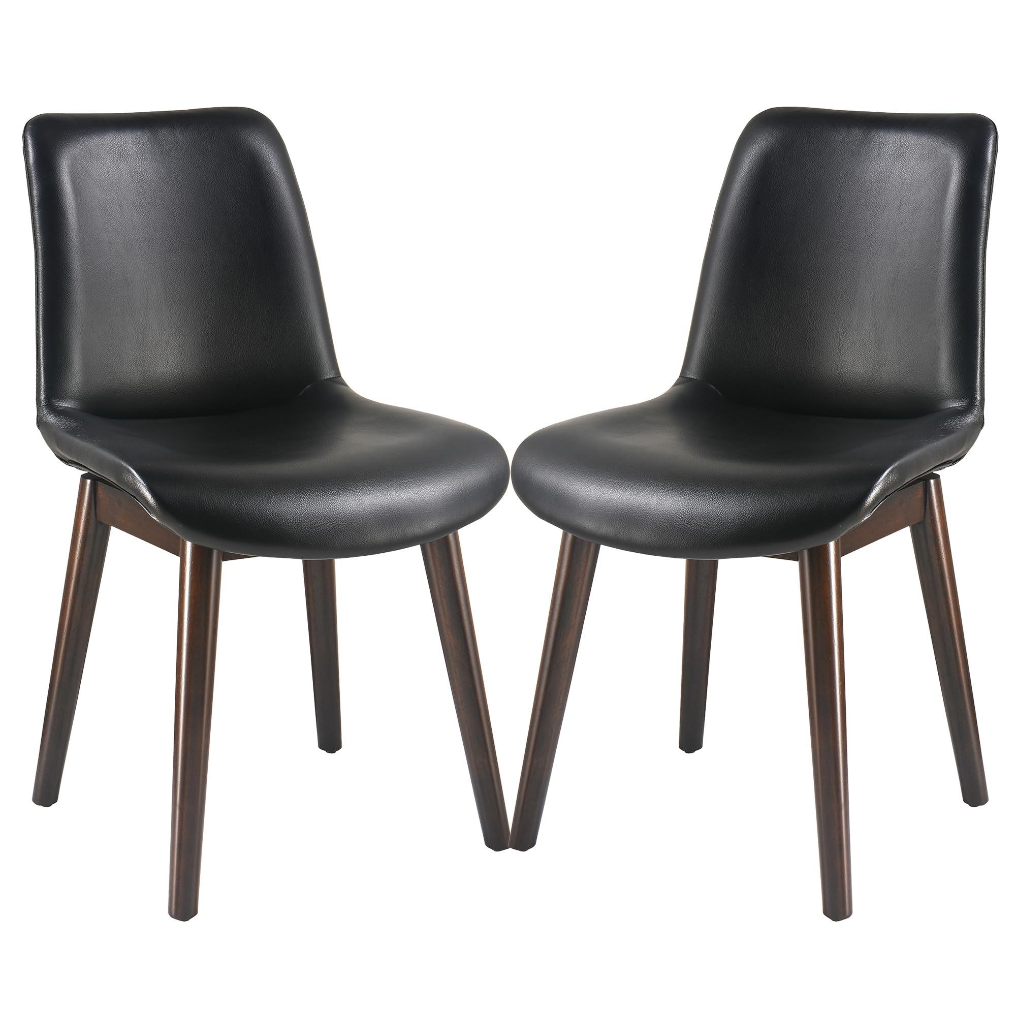VERDANTREE Dining Chair Set of 2 with Faux Leather Upholstered, Dining Room Chair with Solid Wood Leg, Kitchen Chair, 18.5’Modern Accent Chair with