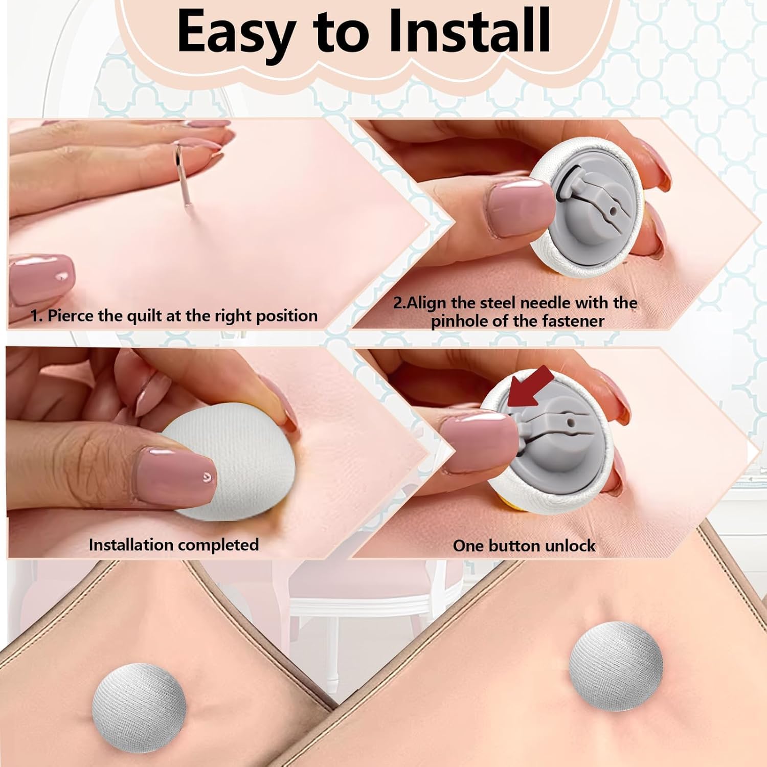 Kitcheniqa Quilt Cover pins, bedsheet Clip, Blanket Cover Tucker pins, rajai Cover Button, Quilt Buttons Press Type, bedsheet Button Clips for Bed, Quilt Buttons, Quilt Fixer Clip, (Multi, 20pc) 1