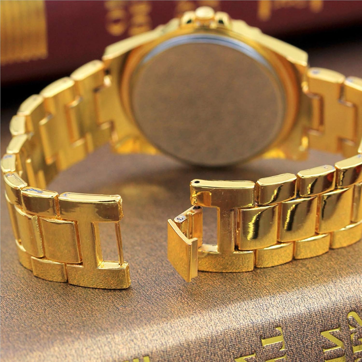 ENET Ladies Bling Watches Fashion Luxury Diamond Rhinestone Wristwatch Quartz Watch Gold - Image 4