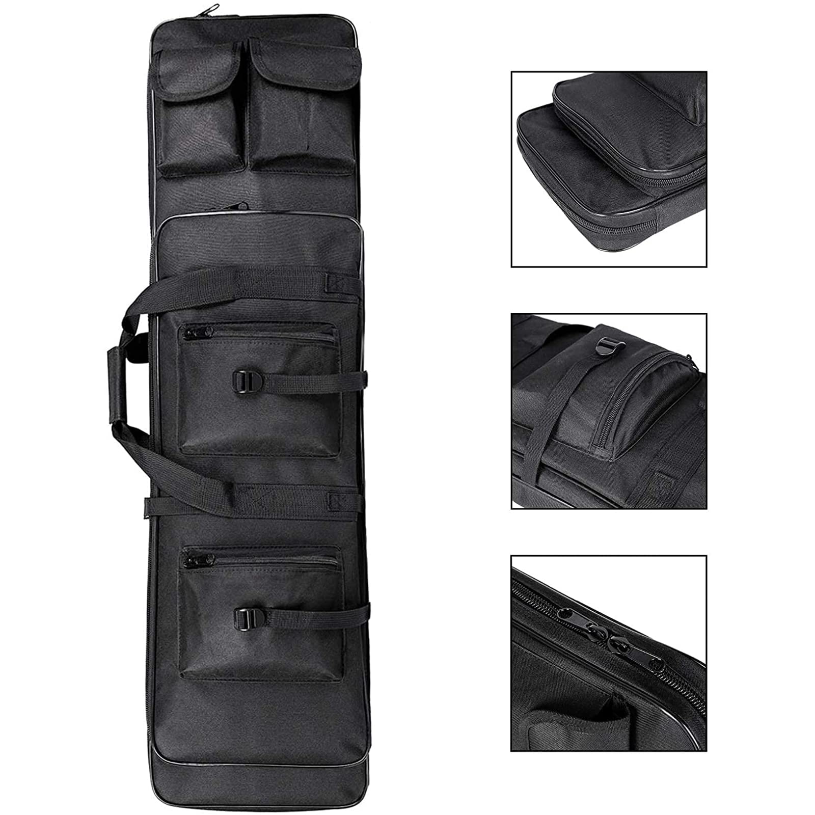 Sac a Dos Fusil Housse De Transport Airsoft,Housse de Transport pour Fusils à Air Fusils De Chasse,Chasse Rembourée Sac,Oxford Stockage,Stockage et Transport,Noir,120cm/47.2in