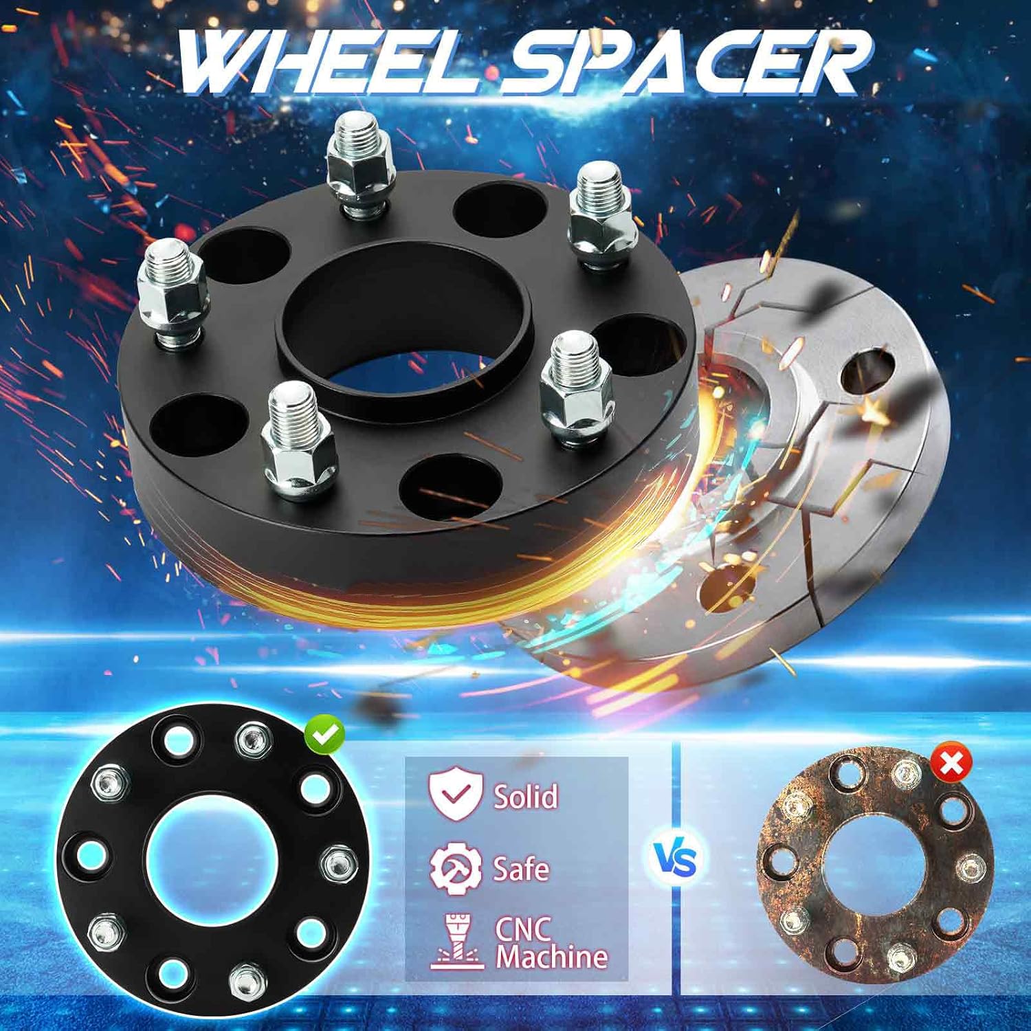 5x5.5 1.5in Hubcentric Wheel Spacers, 5x139.7mm Forged 5 Lugs Wheel Adapters, fit for Dodge Ram 1500 2012-2018, For 19-21 Ram 1500 classic (Only 5 Lug Vehicle), 77.8mm Bore with M14x1.5 Studs 4pcs