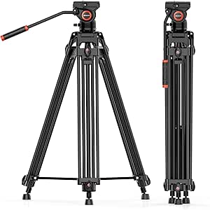 GEEKOTO Video Tripod System with K3 Fluid Head