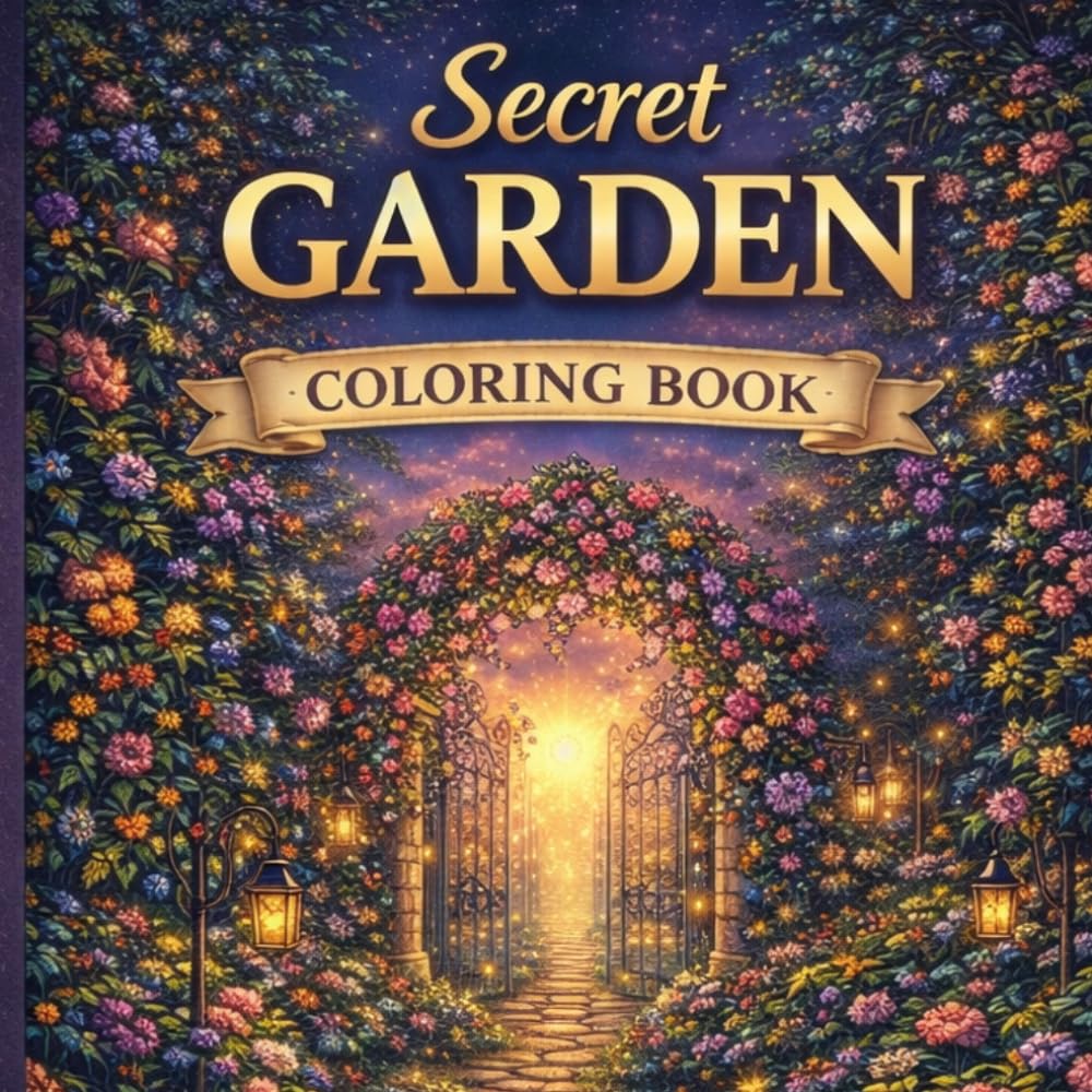 Secret Garden Coloring Book: Relaxing Floral Coloring Book for Adults and Teens (Enchanted Worlds Coloring Series)