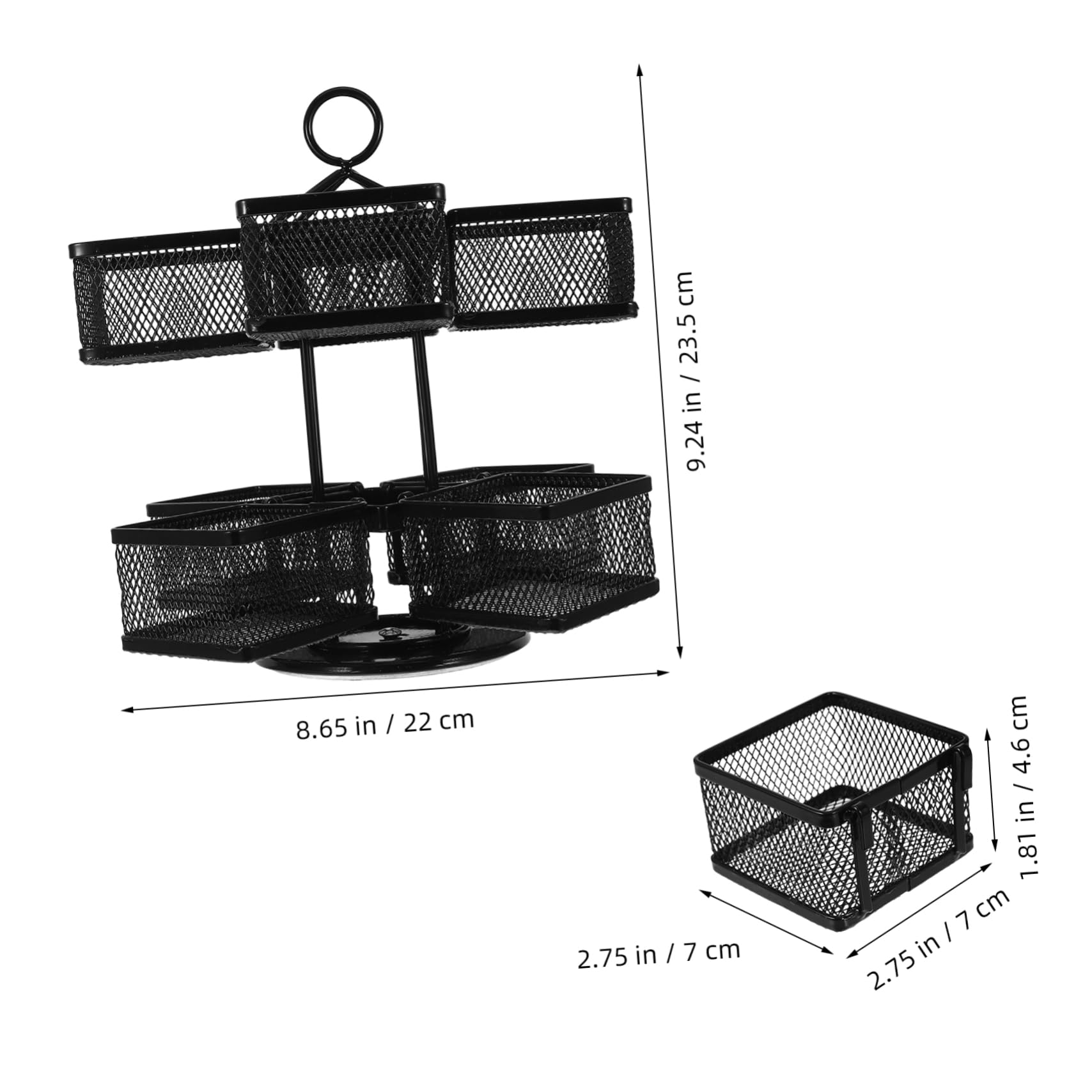 OKUMEYR Tea Bag 360° Rotation Iron Wire Storage Box for Tea Sugar Packets Kitchen Pantry Organizer