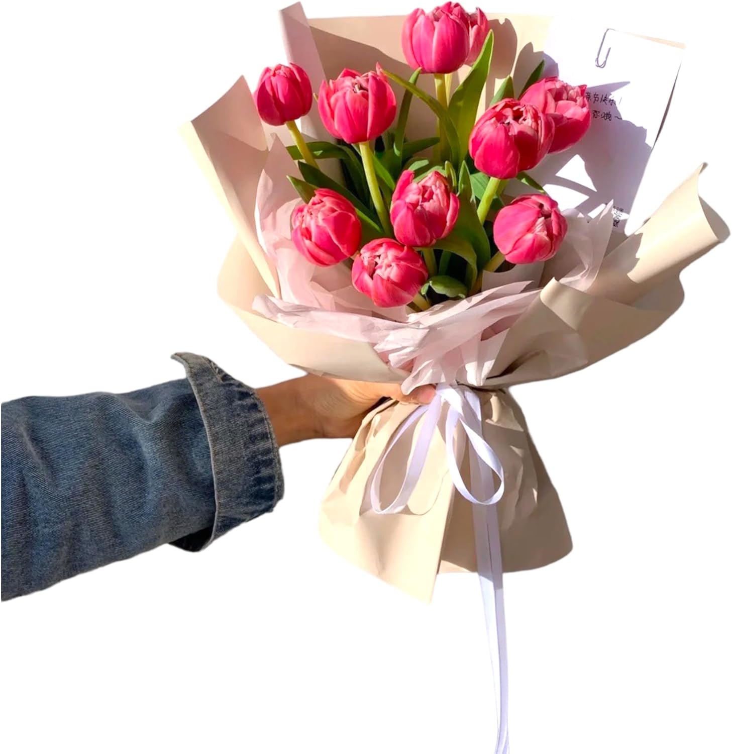 20 Deep Pink Tulip Fresh Cut Flowers Bouquet Prime Delivery La Flowers Market Gifts for Birthday, Anniversary, Friendship and Love Diy Flower Arrangement