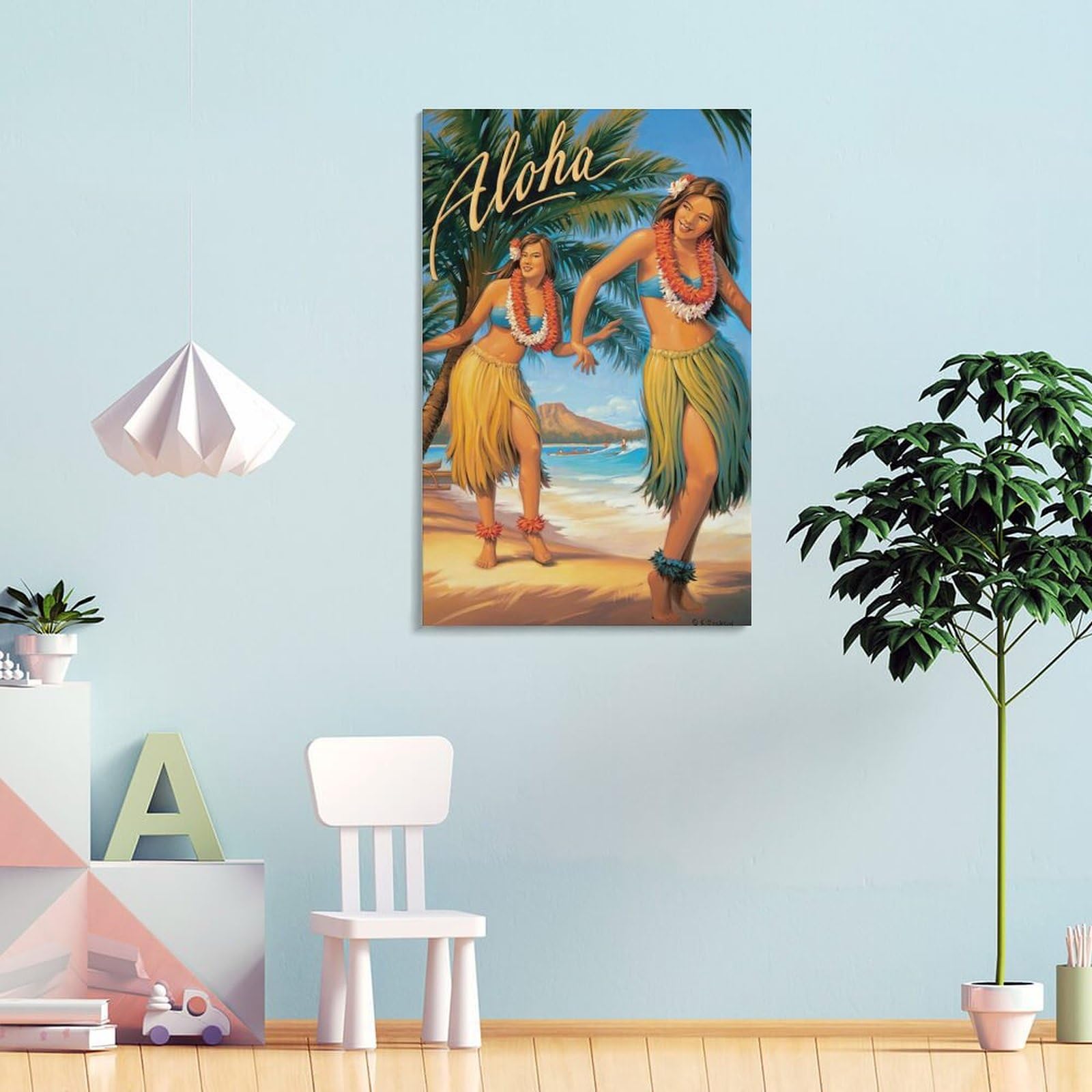 フラダンス　ハワイ　絵画　絵　水彩画　インテリア　ポスター 楽天市場】ハワイ トラベル 旅行 フラダンス Hawaii A3 サイズ