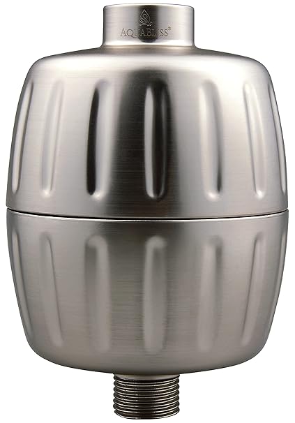 AquaBliss HD HEAVY DUTY High Output Shower Filter Latest Superior Advanced 30x Filter Media - Universal Multi-Stage Shower Head Filter for Chemicals, Chlorine, Pesticides (SF500) - Brushed Nickel