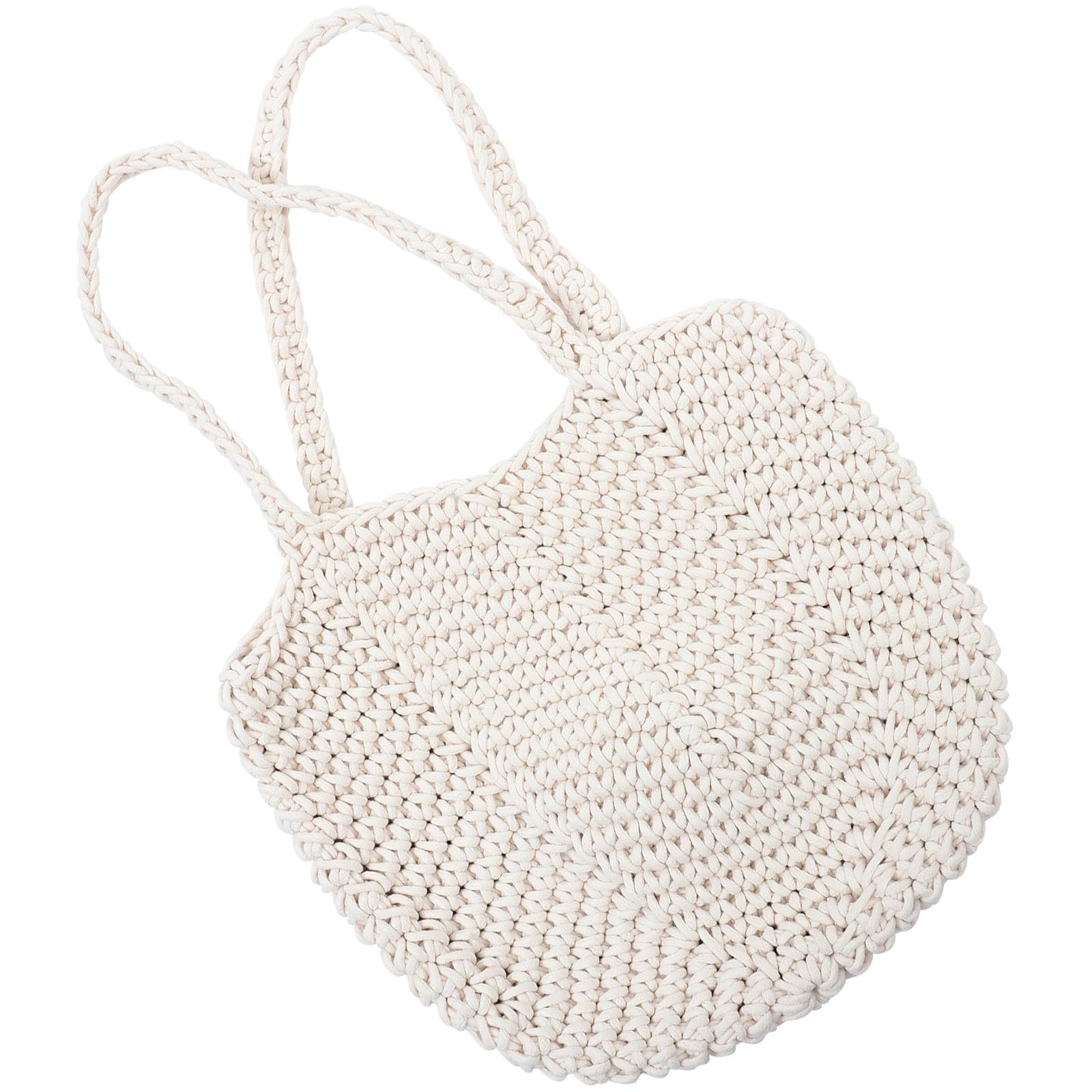 Artibetter Borsa da Spiaggia Estiva Intrecciata in Corda di Cotone Bianca Borsa Tote a Tracolla Capiente per Donna Versatile per Vacanze e Vita Quotidiana