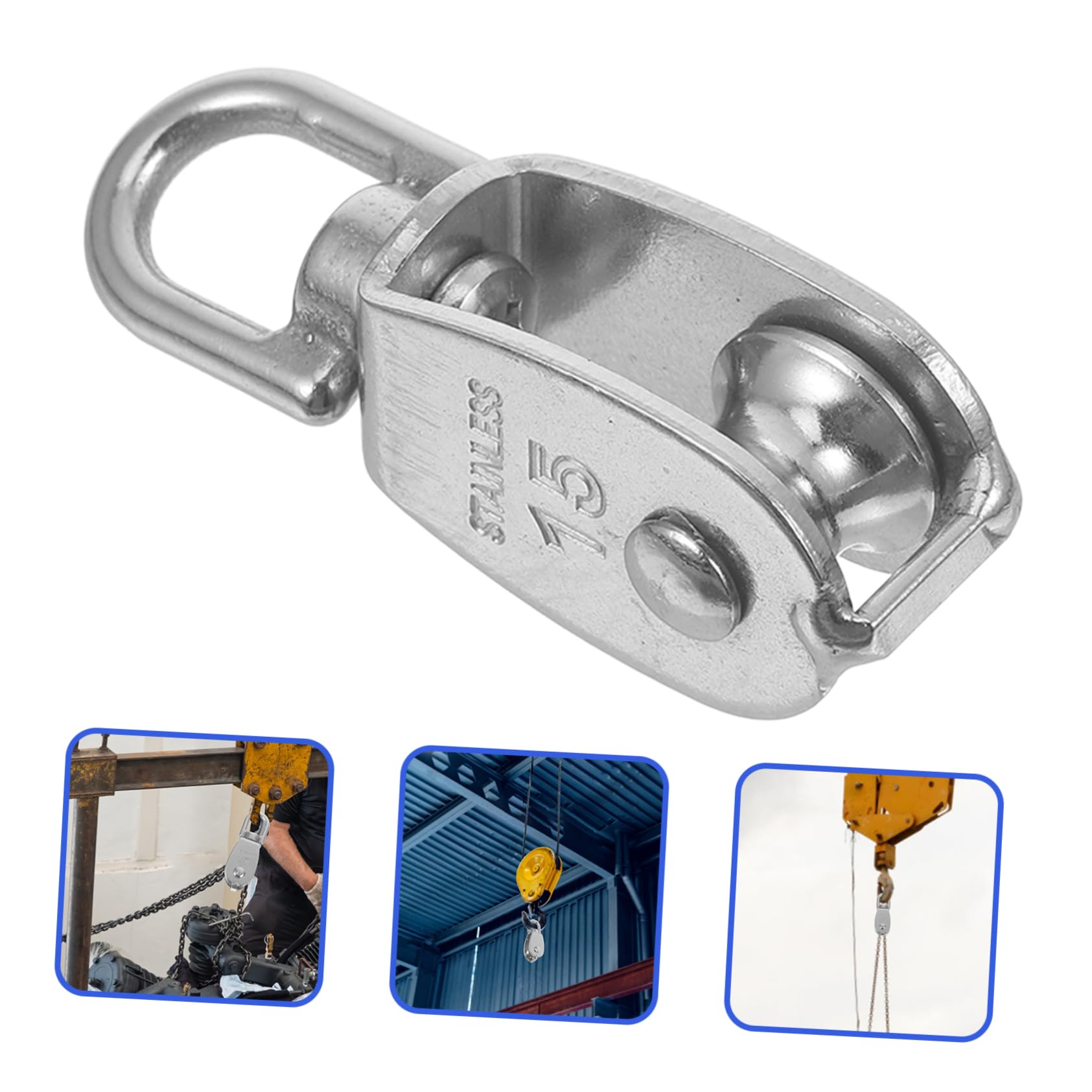 GRIRIW Heavy Duty Wire Rope Pulley Block Swivel Bearing Pulley for Engine Lift Plate