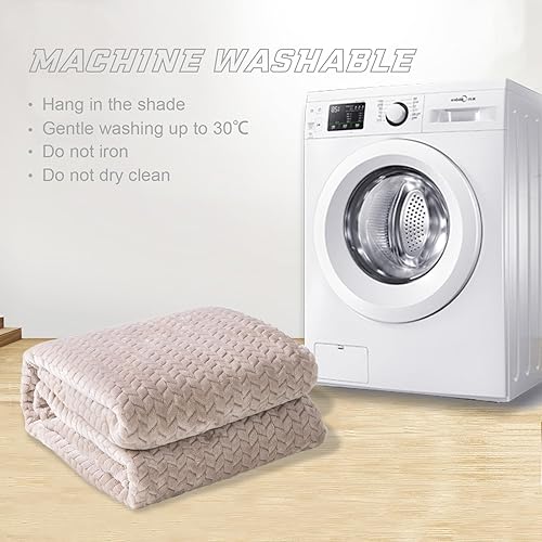 Miniatura 9 de Exclusivo Mezcla - Manta de forro polar para cama tamaño individual, 90 x 66 pulgadas manta suave y acogedora de franela jacquard, ligera, mullida y