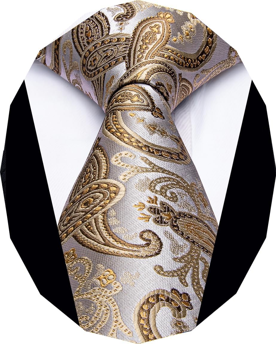 YourTies Paisley Men's Necktie Woven Silk Floral Ties for Men Designer Formal Business Party Wedding