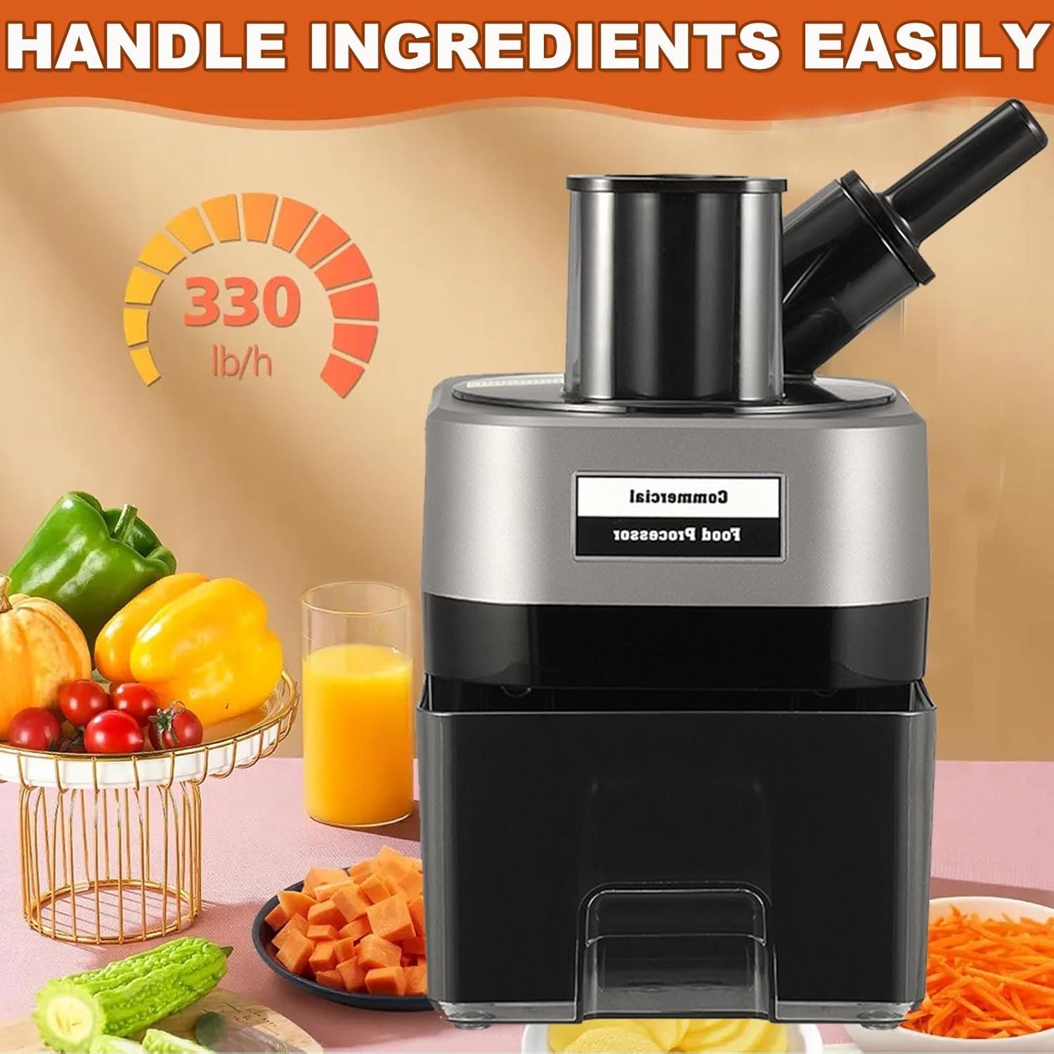 Electric Vegetable Chopper,Multi-Function Food Chopper, 100w Electric Dicer Slicer Shredder & Veggie Processor with Wide-Mouth Feed Chute - 4 Styles for Every Kitchen Need B3in1