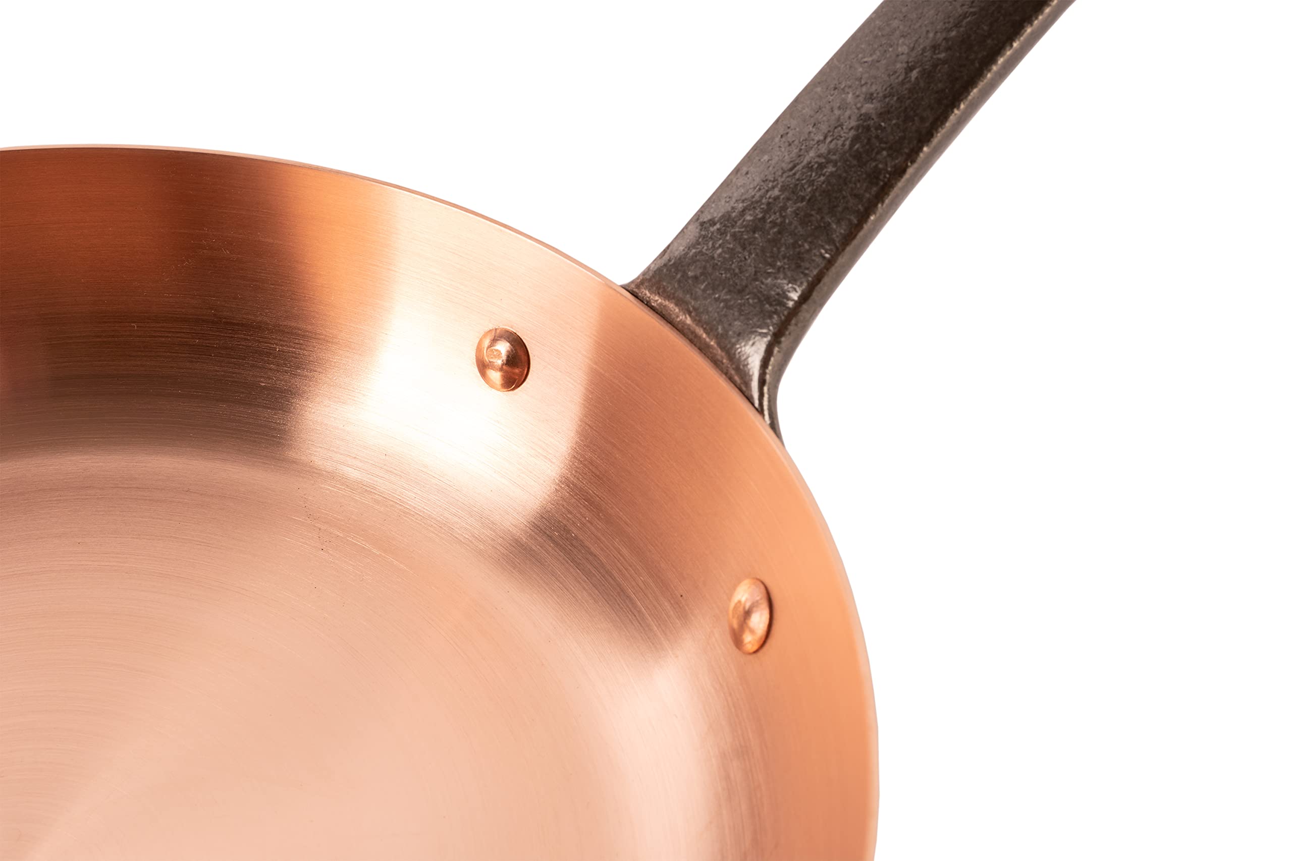 reine Kupferpfanne Ø 24cm dickwandig | Pfanne aus massivem Kupfer ohne Beschichtung (M | für induktion)